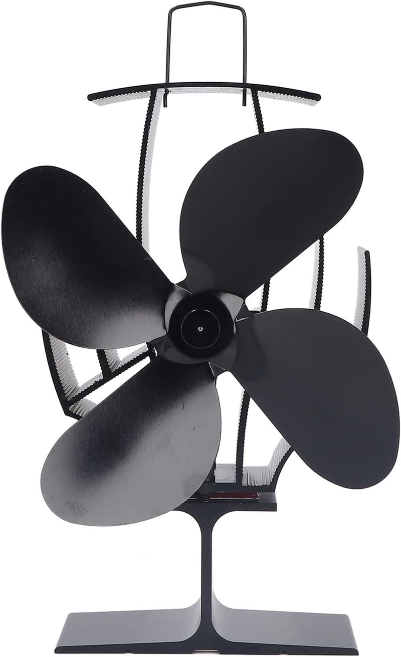 woobles Heat Powered Stove Fan, 4 Blades Heat Powered Strong Airflow 1500rpm Low Noise Wood Stove Fan, Wood Buring Stove Fan - Image 1